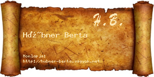 Hübner Berta névjegykártya
